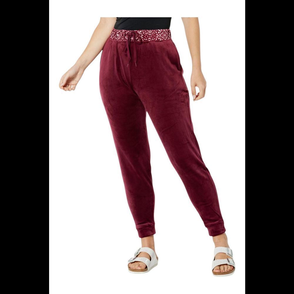 Comfort Code Women's Plush Velour PullOn Jogger Pant Wine - Regular